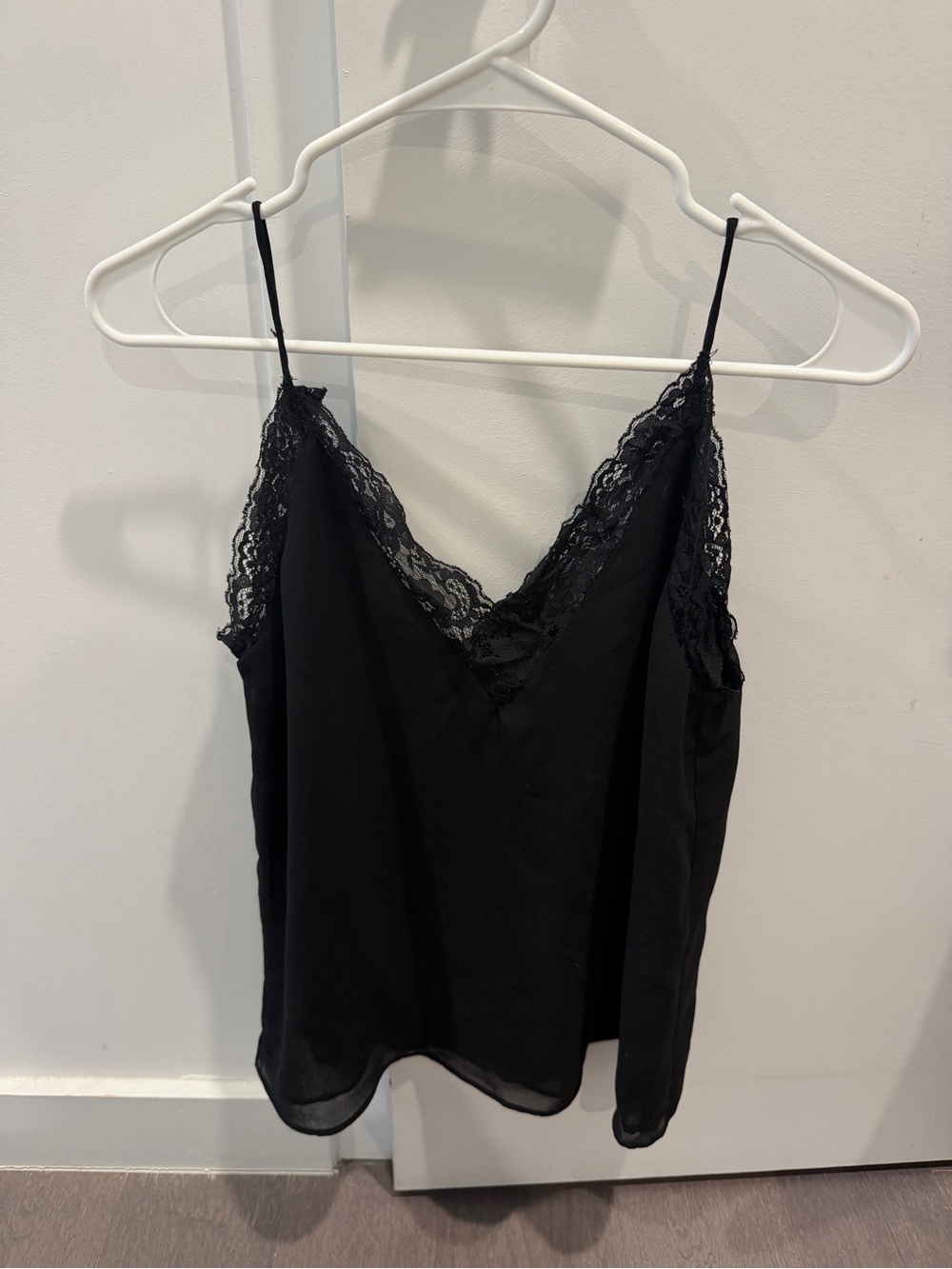 Zara Black Lace Trim Camisole Top